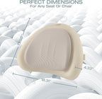 Skechers Lumbar Pillow Premium Memory Foam, Double-Layer-Office Chair Cushion for Tailbone Pain Relief,Butt Pillow for Office Chair,Car seat Cushion,Long Sitting Office Workers,and Car Drivers,Beige
