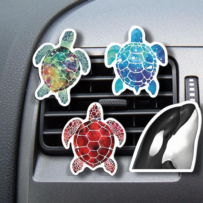 WIRESTER Set of 4 Fresh Scented Car Air Freshener Vent Clip, Decorative Accessories, Interior Decoration for Cars - Dogs, Cats, Animal
