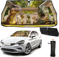 CHILL·TEK Funny Animal Car Windshield Sun Shade Umbrella, Dinosaur Driving Car Sun Shade Umbrella, Block UV Rays Heat Foldable Windshield Umbrella Sun Visor Protector - Keep Vehicle Cool for Cars SUV