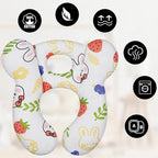 Baby Travel Pillow, Upgrade U-Shape Infant Pillow for Car Seat Pushchair and Stroller, Soft Comfortable Sleep Cushion for Kids Newborn and Toddler -StrawberryWhite