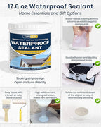 Waterproof Sealant 17.6oz Clear, TUFINEIN Transparent Waterproof Coating Water-Based Invisible Agent Roofs, Walls, Garden, Terraces Indoor & Outdoor