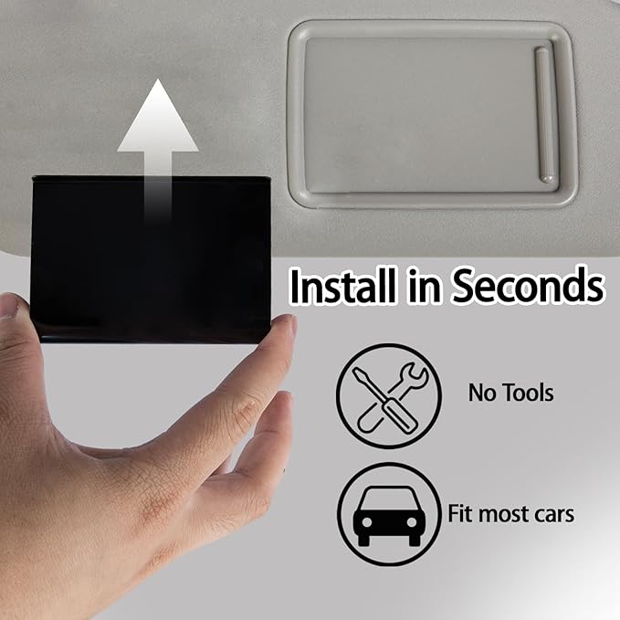 Car Air Freshener Visor Clip Compatible with Drift Car Air Freshener, Auto Accessories, Vehicle Sun Visor Metal Clip, Black, Freshener not include (2 Pack)