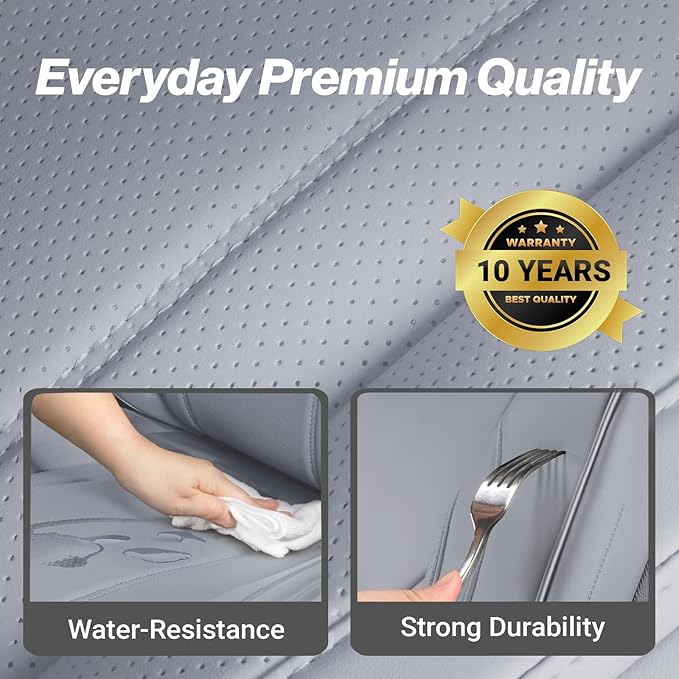 Coverland Custom Fit Car Seat Covers for SUV Compatible with [Buick Rainier, Chevy Trailblazer, Trailblazer EXT] Premium Waterproof Non-Slip Interior Seat Protector [Front Gray - Size Chart A29]