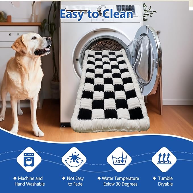 Thickened Dog Bed for Car Back Seat, Upgraded Bottom Non-Slip, Fits Hard Bottom car seat Cover for Dogs, Premium Mixed Color, Dog Car Seat Cover(White-Black)