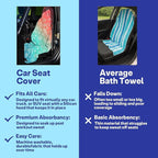 2 Pack Car Seat Towel Covers, Sweat Protector for Front Seats, Premium Thickened Microfiber with Elastic Strap, Breathable & Quick Dry, Machine Washable Cover for Gym Running Universal Fit Seashell