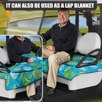 Biyejit Golf Cart Seat Covers with 4 Pockets Golf Cart Seat Towel Blanket Fits 2-Seat Golf Carts, Golf Cart Accessories