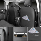 CAR PASS Leather Seat Covers Full Set Universal Water Resistant 3D Foam Back Support, Luxury Comfort Automotive 5 Seat Covers All Season Fit for SUV,Sedan,Van, Airbag Compatible Elegance (Gray)