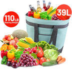 mosago 2PK Reusable Grocery Tote Bags, Insulated Cooler Shopping Bag for Women, Pizza/Food Delivery Bags to Keep Food Hot/Cold for Commercial Food Transport, Cooler Bag for Travel/Picnic, Collapsible