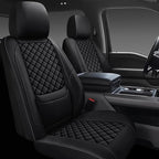 Full Coverage Leather Car Seat Covers Full Set,Waterproof Seat Covers for Cars,SUVs Trucks, Car Seat Cushion,Car Seat Protector with 5 Seats (Black, Full Set(Front and Rear-5 Seats))
