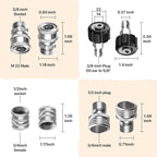 Twinkle Star Pressure Washer Adapter Set, Stainless Steel Quick Disconnect Kit, M22 14 mm Quick Connect Swivel to 3/8'' Quick Connect Fittings, 3/4" to Quick Release 9 Sets