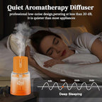 Ikeda Car Diffusers for Essential Oils,100ml Glass Car Essential Oil Diffuser, Smart Car Air Freshener with 3 Adjustable Modes, Auto On/Off & 300mAH Battery Operated Car Aroma Diffuser, Orange