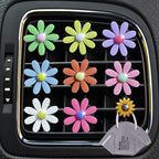 8 Pcs Daisy Air Vent Clips, Cute Flower Car Air Fresheners Vents Clips Car Diffuser Vent Clips Glam Car Interior Decor Charm Cute Daisy Car Decoration Car Accessories for Women+Sunflower Mask Hook (Mix)
