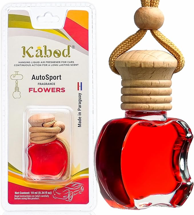 Kabod Flowers Car Air Freshener | Hanging Essential Oil Diffuser | Natural Odor Eliminator | Long-Lasting Fragrance | 10 ml