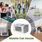 Pawaii Cat Carrier with ID Tag, TSA Airline Approved Soft Sided Collapsible Pet Travel Carrier, Portable Comfortable Convenient Foldable Cat Travel Bag