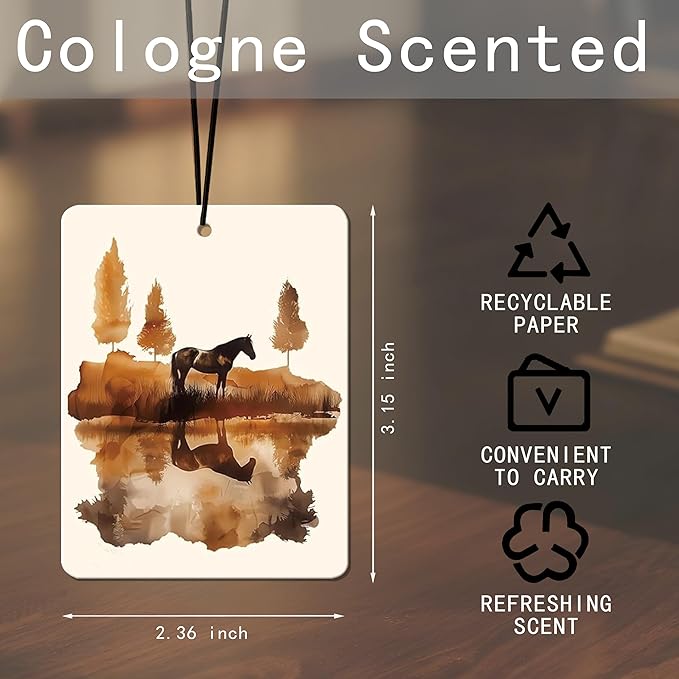 Western Cowboy Car Air Freshener 4 Pcs, Rustic Horse Cowboy Hat Boot Cactus Hanging Air Freshener for Cars, Closet, Drawer, Western - Style Car & Home Decor for Cowboy Lovers