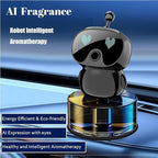 Robot Intelligent Aromatherapy Machine, Smart Cute Robot Car Air Freshener, Fine Spray/Fillable/Four-Gear Adjustment/Vibration Sensing/On-Off/Large Capacity Long-Lasting Fragrance/V1(Black, Hilton)