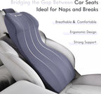 FLORICH Integrated Car Seat Lumbar Support Pillow & Car Neck Pillow Memory Foam Back Cushion for Driving Car Seat Back Support Pillow for Car Seats Driver Back Neck Sciatica Pain Relief Cushion, Blue