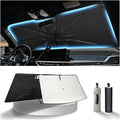 KUST Custom Fit Windshield Sun Shade Umbrella for Toyota Tacoma 2016-2023 | Foldable Sunshade with Bendable Handle | Blocks Heat & UV Scratch Resistant Keep Cool Sunshield