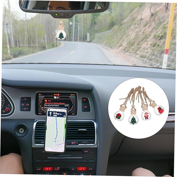 Mobestech 8 Pcs Car Aromatherapy Pendant Air Hanging Aromatherapy Cute Car Fresheners Hanging Empty Diffusers Cute Diffuser Christmas Decoration Glass