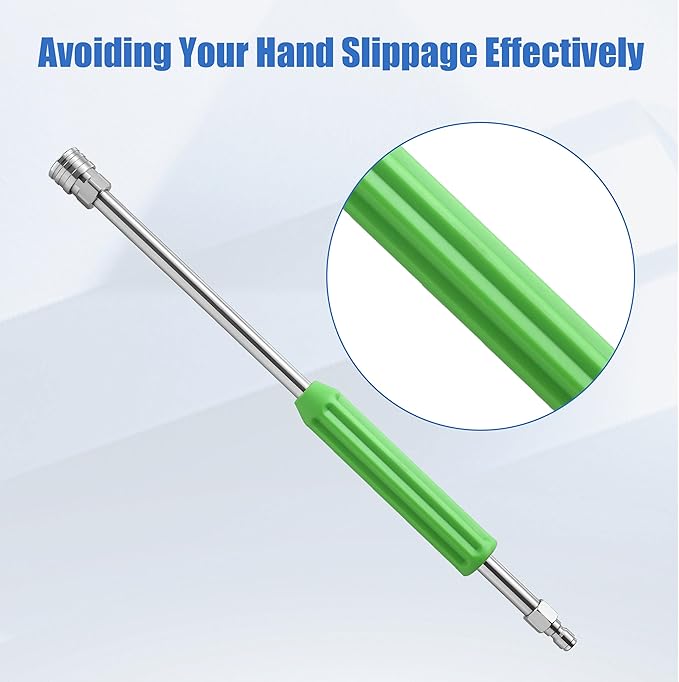 RIDGE WASHER Pressure Washer Extension Wand, 17 Inch Stainless Steel Power Washer Lance with Green Protective Cover, 1/4'' Quick Connect, 2 Pack