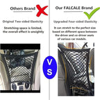DYKESON Dog Car Net Barrier Pet Barrier with Car Mesh Organizer for Dog & Child, Safety Divider with Storage Pouch, Easy Install for Cars & SUVs