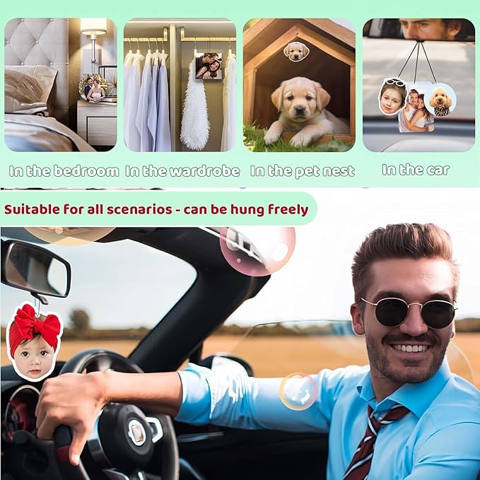 10-1000Pcs Custom Air Fresheners with Picture Double Sided Personalized Photo/Logo Air Freshener for Car Personalized gift for Company Branding Business Events Store Promotion