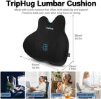 Memory Foam Lumbar Support Cushion-Ergonomic Back Support Pillow for Office Chair, Car Seat, or Long Sitting, Memory Foam Lumbar Pillow-Breathable & Comfortable, Relieves Lower Back Pressure