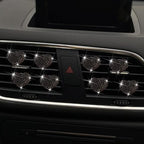 8 Pcs Bling Heart Air Vent Clips, Crystal Heart Car Air Fresheners Vent Clips Diffuser Rhinestone Diamond Car Decoration Interior Decor Cute Accessories for Women Girls (Black)