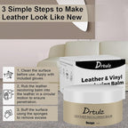 Beige Leather Recoloring Balm, Leather Color Restorer Conditioner, Leather Repair Kits for Vinyl Furniture, Sofa, Car Seats, Shoes - Repair Leather Color on Faded & Scratched Leather Couches