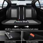 Coverado Car Seat Covers, 5 Seat Front and Back Seat Covers, Waterproof Seat Cover Full Set, Leather Seat Cover for Cars, Car Seat Protector, Car Seat Cushion Universal Fit for Most Cars (Black&Gray)