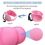 Toddler Car Seat Head Support Neck Pillow Strap - Kids and Baby Safety Neck Relief Head Support Band Sleep Strap with Adjustable Belt, Pink