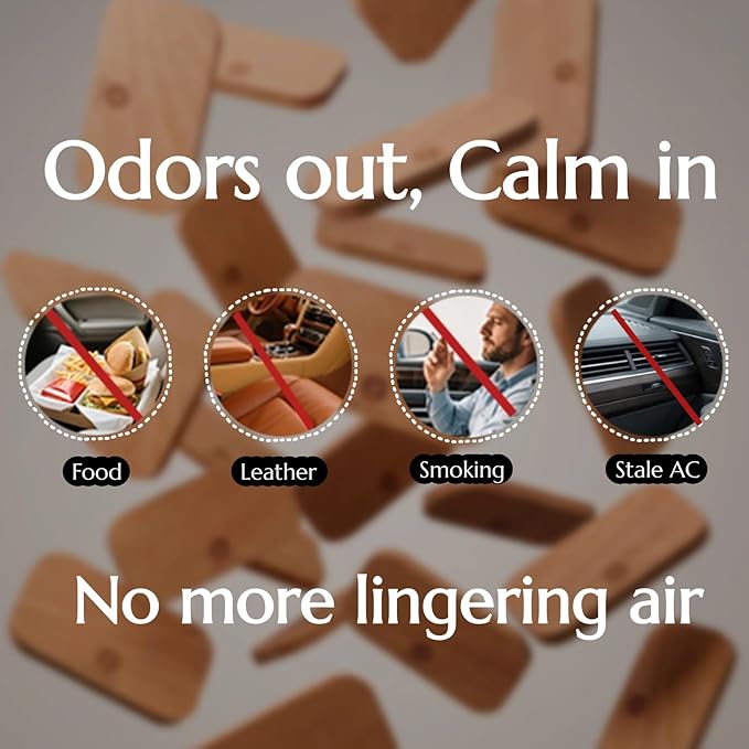 Car Air Freshener - Wood Air Freshener for Visor Clip - Long Lasting Car Odor Eliminator - Vehicle Scent Diffuser - Variety Scent Refill (Sandalwood - Cologne - Lime, CLIP INCLUDED)