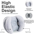 KAKIBLIN 2 in 1 Baby Head Pillow with Banana Neck Pillow for 3 Months to 1 Years Baby Travel Pillow for Stroller or Bed (Light Grey)
