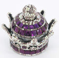 Crystal Crown Car Fragrance Diffuser,Perfume Bottle Holder Ornament Interior Decoration Car Home Office Air Freshener Perfume Diffuser Decor (Purple)