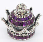Crystal Crown Car Fragrance Diffuser,Perfume Bottle Holder Ornament Interior Decoration Car Home Office Air Freshener Perfume Diffuser Decor (Purple)