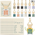 Maxdot 24 Set Christian Easter Gift Bulk Church Empty Hanging Car Air Freshener Diffuser Bottles 8ml for Essential Oils Religious Biblical Gifts for Women Men Employee Church Members