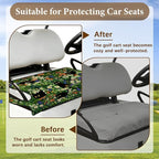 Green Golf Cart Seat Covers, Black Cat Flower Golf Cart Seat Towel Blanket for Club Car, Golf Cart Accessories, Keep Seat Comfortable and Cool for 2-Seat Golfs Carts, Gifts for Christmas Thanksgiving