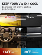 Proadsy Windshield Sun Shade for Volkswagen VW ID.4 2021-2025 2026 4-Layer Foldable Front Sunshade Protector Sun Visor Blocks UV Rays Keep Car Cooler Accessories