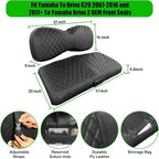 Golf Cart Seat Covers Compatible with Yamaha Drive G29 2007-2016 and 2017+ Drive 2 Carts, Made Thick Premium Marine Leather Custom Diamond Stripe Soft Comfortable/Anti-Scratch/Anti-Fading