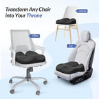 ZIKEE Ergonomic Seat Cushion with Thigh Slope for Long Sitting, Memory Foam Office Chair Cushion for Car, Home, Plane, U-Shaped Design Relieves Hip, Tailbone Pain, Non-Slip Sciatica Pain Relief Pillow