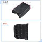 Car Center Console Armrest Cover Compatible with Toyota Tundra 2022+ Sequoia 2023+, Leather Middle Console Cushion Lid Pad Anti-Scratch Armrest Seat Box Protector Cover With Pocket/Zipper Accessories