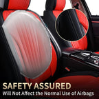 FLORICH Car Seat Covers, Premium Leatherette Car Seat Covers Full Set, Breathable Car Seat Cushion Front Seats and Back, Automotive Seat Protectors for Sedans Cars SUV Trucks - Black&Red