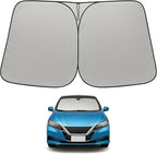 Proadsy 2026 Upgrade Windshield Sun Shade Custom Fit 2018-2025 2026 Nissan Leaf Foldable Front Sunshade Protector Sun Visor Blocks UV Rays Keep Car Cooler