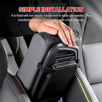 Car Center Console Armrest Pillow, 13.19"×7.87" Leather Car Arm Rest Cover, Memory Foam Auto Armrest Cushion with Cup Holder Phone Slot, Universal Vehicle Middle Console Cushion Pad (Gray)