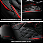 AOMSAZTO Car Seat Covers Full Set Fit for Chevy/Chevrolet Blazer 2019-2026 Waterproof Faux Leather Car Seat Cushions Automotive 5 Seat Covers Set（Black&Redline）