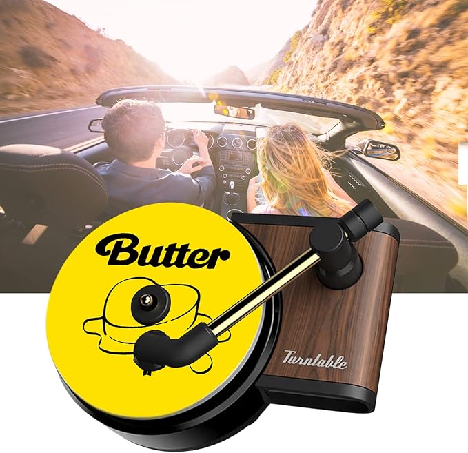 BTSS Car Vent Clip Aromatherapy Fragrance Diffuser, Air Diffusers Freshener, Car Record Player Design Turntable Perfume Vent Outlet (pink-3pcs)