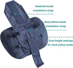 2PCS Welbrit Car Pillow for Car Neck Pillow for Driving Seat Lumbar Support Soft Cushion with Extra Filling Accessories Back Support for Travel Nap and Trips Sleeping(Blue, Head and Lumbar)