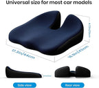 Benazcap Car Seat Cushion - Memory Foam Car Seat Pad - Sciatica & Lower Back Pain Relief - Car Seat Cushions for Driving - Road Trip Essentials for Drivers-Blue