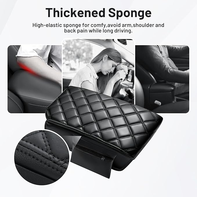 Autorder Center Console Cover for 2011-2019 2020 2021 Jeep Grand Cherokee Accessories Armrest Cover Anti-Scratch Middle Console Pad Leather Armrest Protector