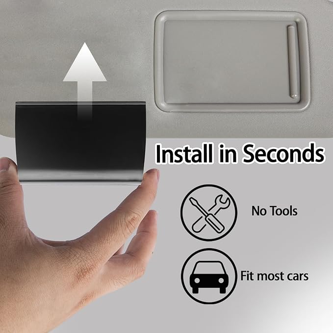 TERPINK Car Air Freshener Visor Clip Compatible with Drift Car Air Freshener, Auto Accessories, Vehicle Sun Visor Metal Clip, Black, Freshener not include (3 Pack)